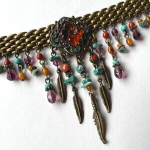 Sweet Romance Choker Feather Necklace Pre-Owned